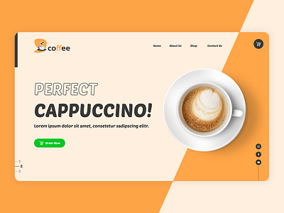 Coffee Shop Landing adobexd coffee coffee shop design freebies landingpage restaurant uidesign webdesign