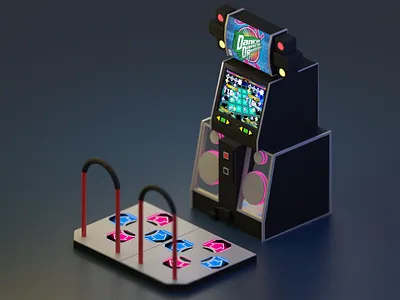 DanceDanceRevolution 3d 3d art blender blender3d blender3dart design illustration low poly lowpoly lowpolyart