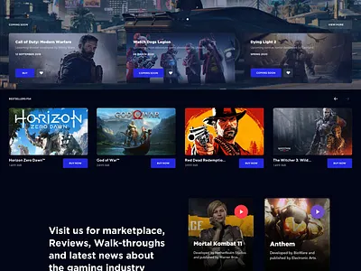 Gaming Website Landing Page Concept design gaming website uiux webdesign