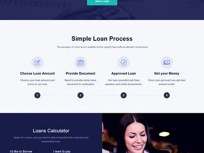 Loan For all Company, website landing page design adobe photoshop homepage landing page design website design