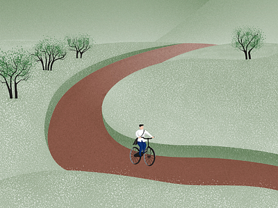 Ha Giang flower field illustration - Đồng hoa Hà Giang flat illustration hagiang illustration minimalist minimalist illustration nguyentantai texture illustration vector illustration vietnam vietnam designer vietnam illustration