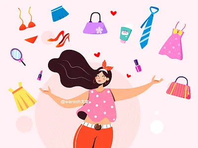 双十二 双十二 女孩 插图 插画 矢量