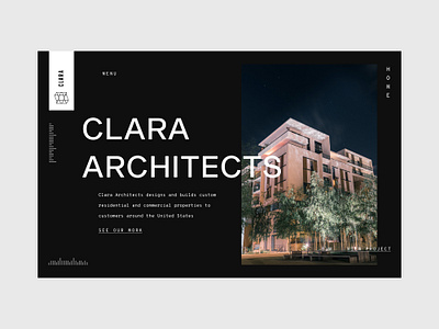 Architecture Firm Landing Page architect architecture black white clean ui dark ui landing page large type monotype sans serif ux ux design web design website design