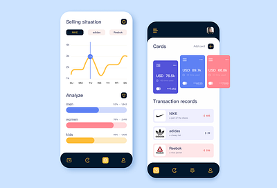 Data view app app design ui