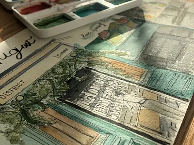 Watercolour Illustration - Summer in Paris art art direction art direction design draw your day graphic designer hand drawing hand drawn illustration ink ink art ink artwork ink drawing inking paris parisian watercolour watercolour art watercolour illustration watercolour painting