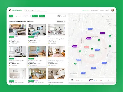 Exploration Searching Page Mamikos.com design explore figma figmadesign hotel maps rent search searching ui ux web webdesign