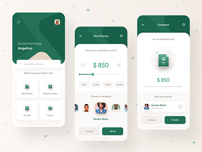 Money Send Financial App bank cards clean contacts financial app illustration ios minimal mobile money money management money transfer send money transfer ui uiux web