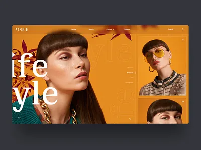 VOGUE - Lifestyle 👠 clean design desktop fashion design full screen gallery interface landing landing page design minimal ui ux vogue web webdesign website