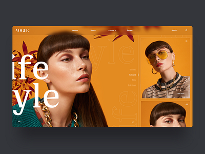 VOGUE - Lifestyle 👠 clean design desktop fashion design full screen gallery interface landing landing page design minimal ui ux vogue web webdesign website