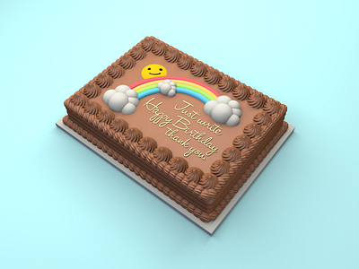 Sheet Cake - Decorating mistake 3d c4d cake cute dessert food model sugar sweets