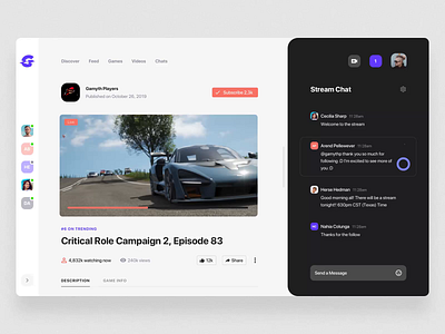 Glitch Gaming Platform UI Kit V after effects animation design gaming app motion motion design streaming ui ui8 ux