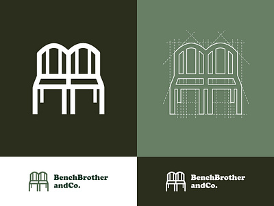 Twin Bench Logo Identity abstract bench brand design brand identity branding cleverlogo company creative geometry icon icon logo identity logo logo mark logo presentation logotype minimal modern vector