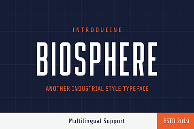 Biosphere - Another Industrial Style Typeface authentic branding clean design display display font font graphic design industrial lettering logo masculine modern simple typeface