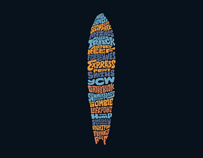 Surf Spots in Australia aussie australia clientwork custom lettering hand drawn handlettering logotype logotypedesign logotypedesigner procreate surf surfboard surfing surfspot typography vacation