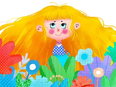 The daily smile app design flower girl illustration typography ui ux web website