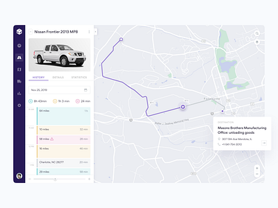 Fleet Management Web App b2b car fleet fleet management logistics map product design rideshare saas timeline transportation trucks ui ux vehicle web app