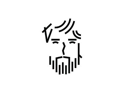 Self Portrait beard icon line man me minimal portrait self portraite selfie