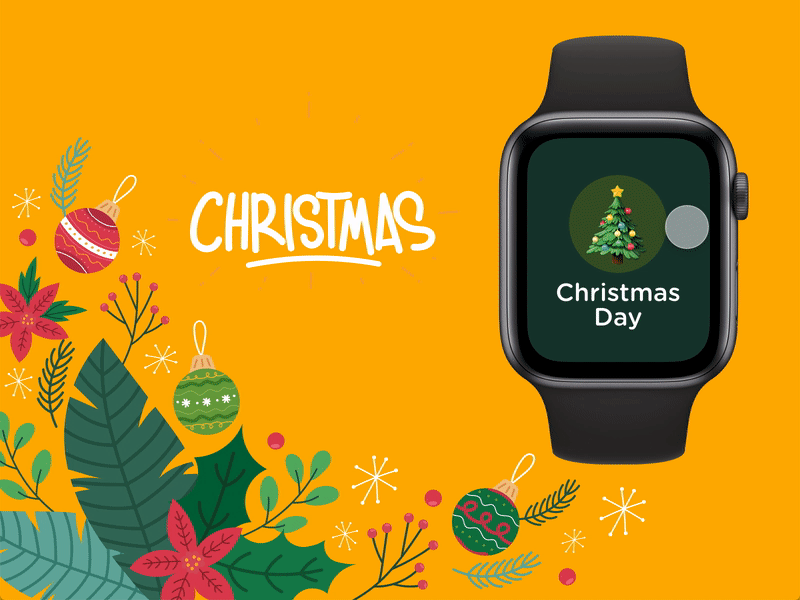 🎄Christmas Countdown Smartwatch App adobe adobe xd animation app apple apple watch card clock countdown daily design freelance designer ios minimal numbers prototype smartwatch ui ui design watch