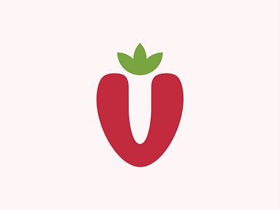 V branding design icon illustration logo strawberry symbol