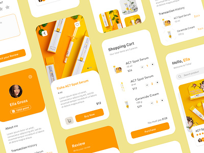 Tisha Concept Design app beauty branding design flat minimal mobile mobile app skincare tisha ui ui ux ui design ux