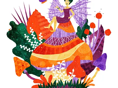 Mushroom Fairy childrens fairy fairy tale fairy tales green illustration illustration art illustration design illustrations mushroom mythical creature. beast mythology