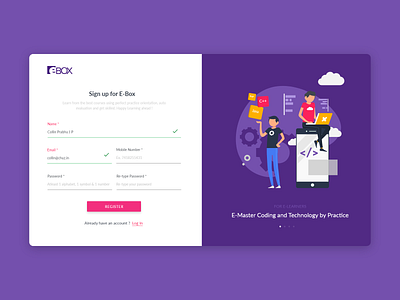 Login Page for E-Box login login design login form login page login screen product design signup web web design website design