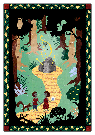 Folktale Week: Path bow and arrow childrens fairy tale forest illustration illustration art illustration design illustrations mythology woods