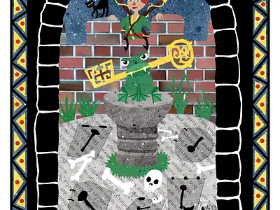 Folktale Week: Key castle cat childrens fairy tale frog illustration illustration art illustration design illustrations key mythology tower warrior