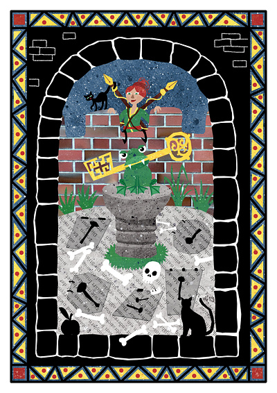 Folktale Week: Key castle cat childrens fairy tale frog illustration illustration art illustration design illustrations key mythology tower warrior