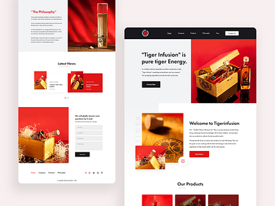 Tiger Infusion : Homepage Design alcool bangladesh color dribbbble landing page landing page concept minimal product page protection psd design psd template red redesign concept save tiger sundharban tiger ui ux design ui ux uiux designer water