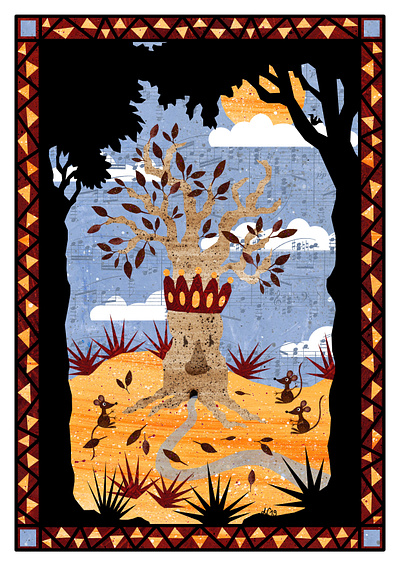 Folktale Week: Crown childrens crown desert fairy tale illustration illustration art illustration design illustrations mice mouse mythology tree