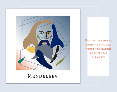 Portrait of Mendeleev chemestry education illustration magazine illustration portrait science illustration vector art