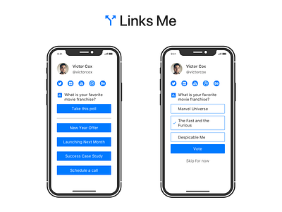 Links Me - Instagram bio link prototype app design bio clean ui design designer instagram links mobile app product design profile profile design web design webapp