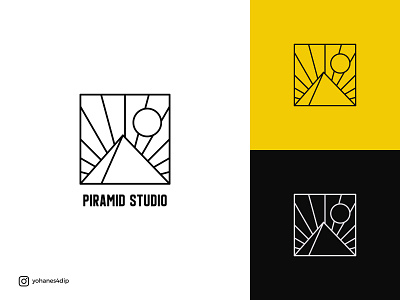 Piramid Studio design flat line line art logo logo design minimal outline piramid