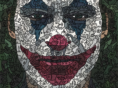 jocker doodleart by @carnivorum art cinema design doodleart illustration jocker portrait