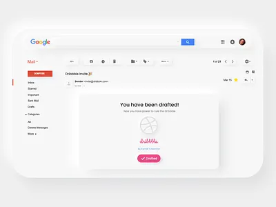 Hello Dribbble + 1 Dribbble invite giveaway branding clean ui debut design dribbble invite free invite freebie giveaway gmail google illustration khushboo choudhary mail skeumorphic skeumorphism skeuomorph typography ui kit web whitespace