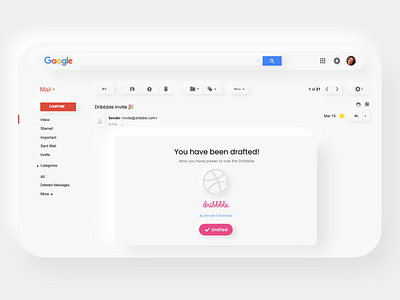 Hello Dribbble + 1 Dribbble invite giveaway branding clean ui debut design dribbble invite free invite freebie giveaway gmail google illustration khushboo choudhary mail skeumorphic skeumorphism skeuomorph typography ui kit web whitespace