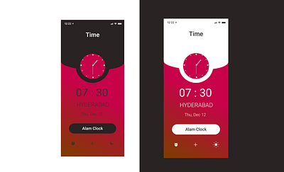 Clock App UI Design app design application clock app design illustration mobile app design music app shopify store shopping app ui vector watch