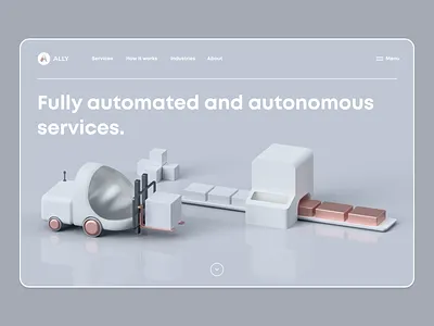 Automated Services 3d ai artificial intelligence automation autonomous delivery engineering futuristic landing page logistics machine learning ml robotics services shipping technology transport transportation ui ux webdesign