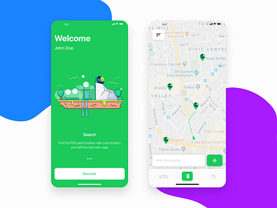 PSO Gas Station Finder app app design application design design map mobile ui ui ui design