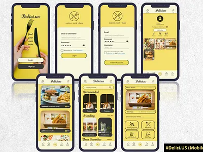 Delici.Us cook interface mobile app design ui ux