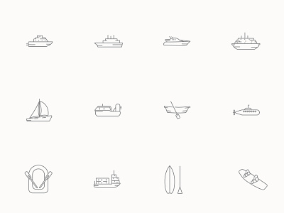 ⭐ Roicons - boats icon set boat icon design essential icons flat icons icon icon app icon design icon pack iconset roicons surfboard