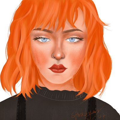 orange amazing design drawing girl ipad pro orange print procreate