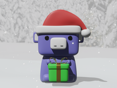 Holiday Wumpus 3d 3d render blender christmas discord discord app holiday illustration present wumpus