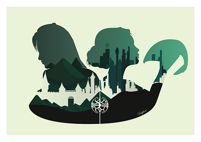 Dreamfall Chapters design drawing dream dreamfall fantasy gradient green illustration magic urban videogame videogames