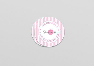 Pastry shop sticker brand identity branding design logo pink print sticker stripes typography