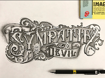 sympathy for the devil craft devil graphic design handlettering lettering logo ornaments rolling stones tattoo typography vintage