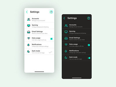 App Settings adobexd app design app settings branding dark mode interface minimal prototype stats ui uidesign ux uxdesign