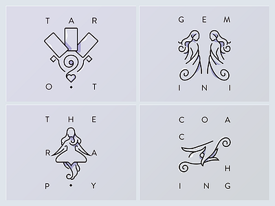 Line icons astrology astronomy coaching icons iconset tarot theraphy