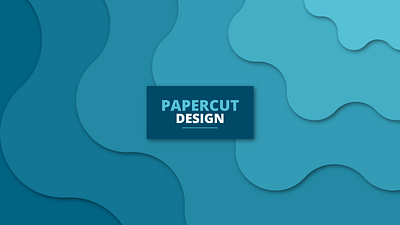 Papercut Design background blue branding design illustration illustrator typography ui vector